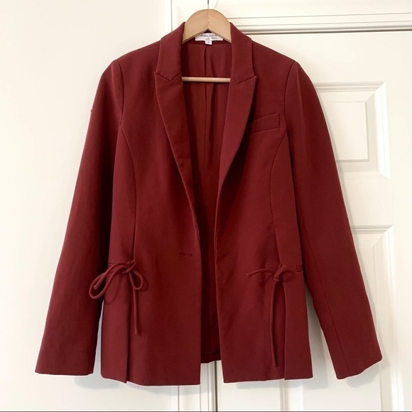 Prabal Gurung Red Tie Blazer Size 2 - Picture 3 of 9